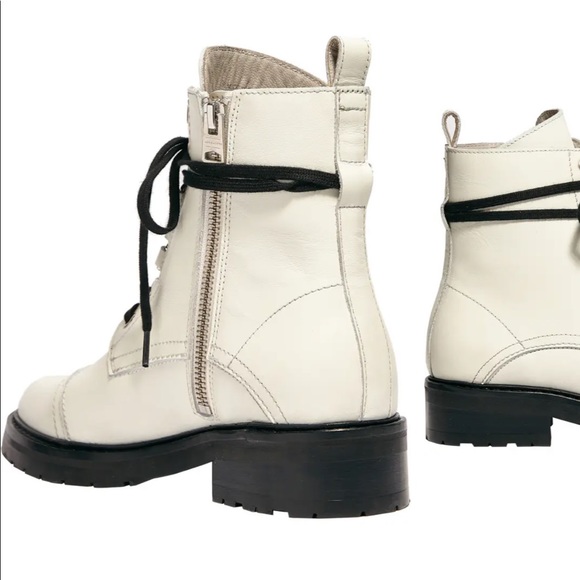 New All Saints Lira Hiking White Boots - Picture 2 of 8